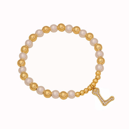 Alphabet Bead Letter Bracelet