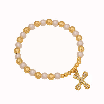 Alphabet Bead Letter Bracelet