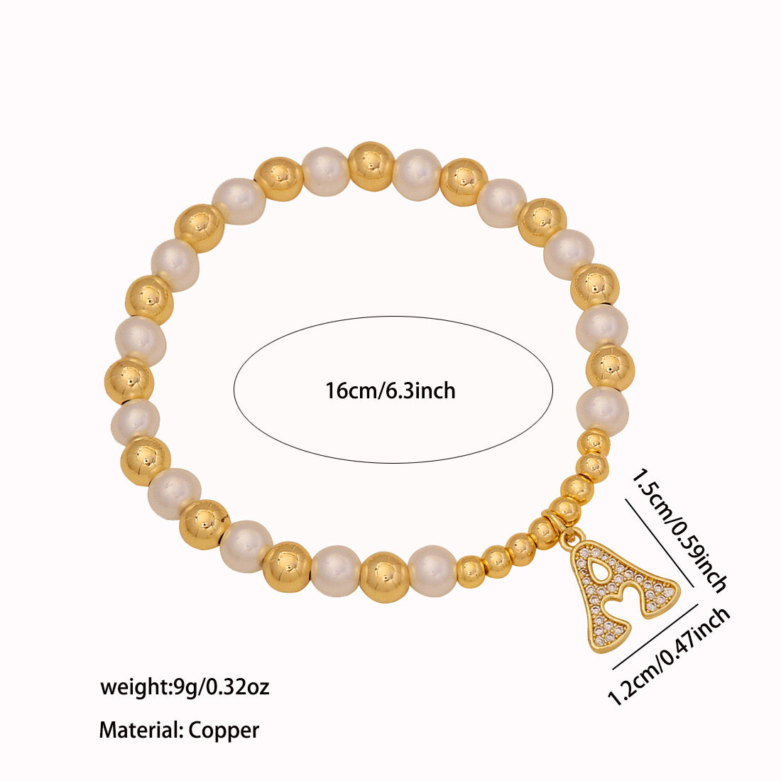 Alphabet Bead Letter Bracelet