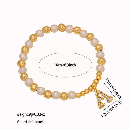 Alphabet Bead Letter Bracelet