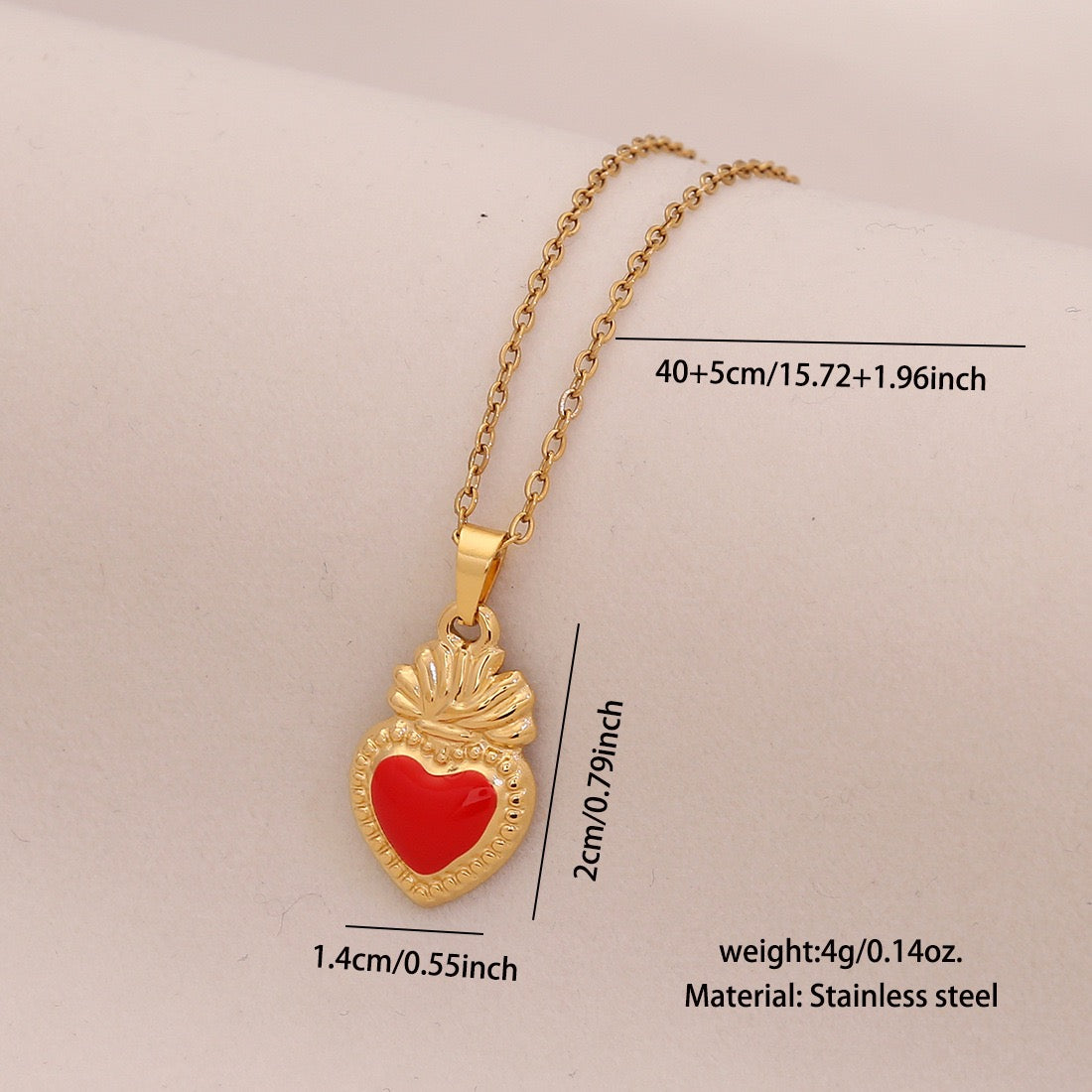 Red Lips & Chilli Pepper Stainless Steel Necklace