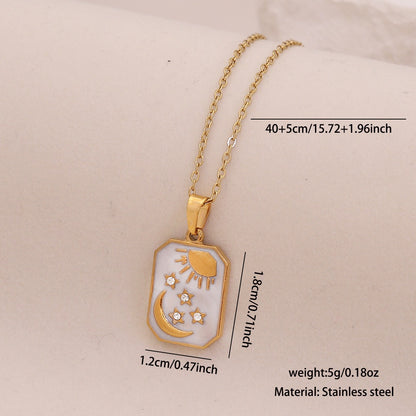 Star & Moon Evil Eye Stainless Steel Necklace