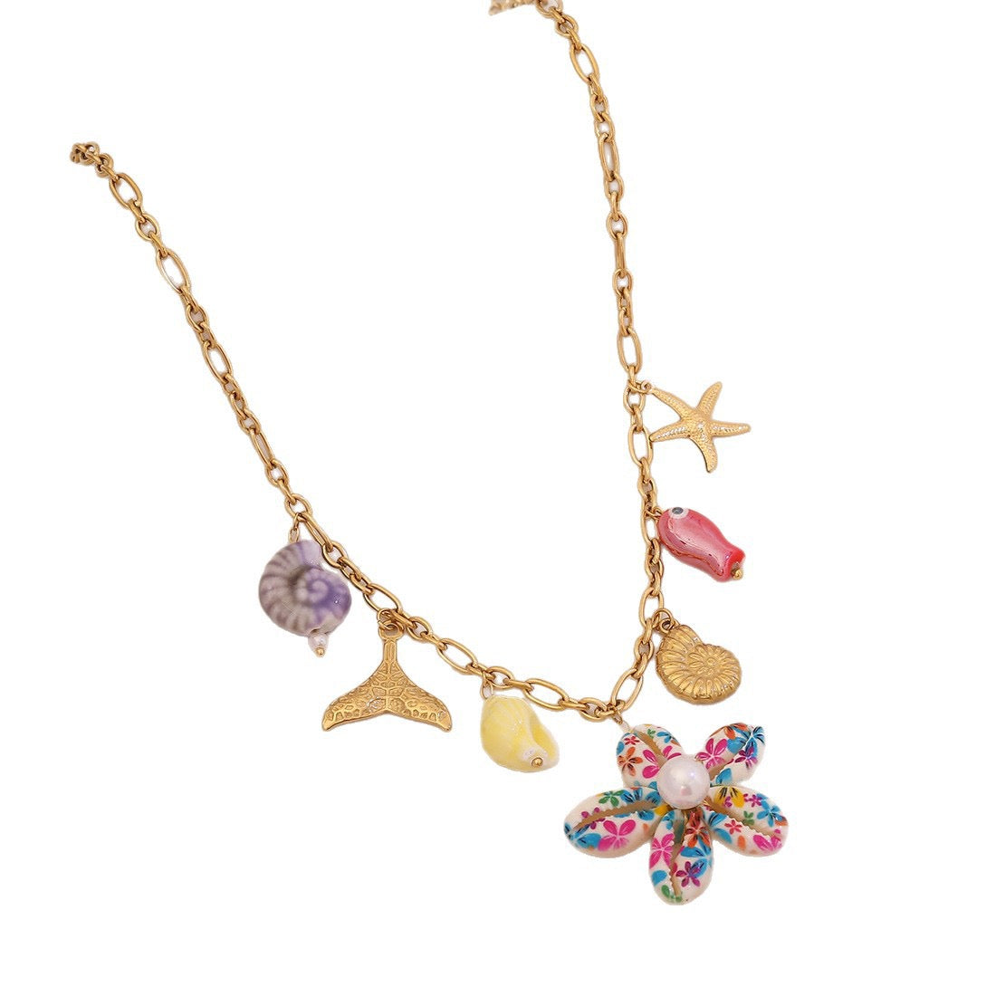 Ocean Whisper Shell & Starfish Necklace