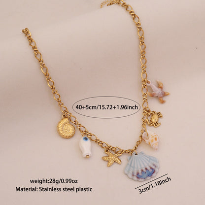 Ocean Whisper Shell & Starfish Necklace