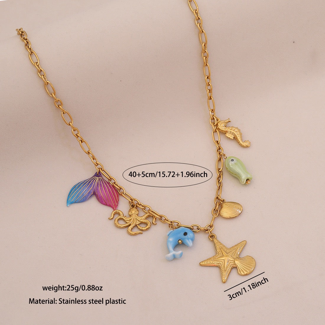 Ocean Whisper Shell & Starfish Necklace