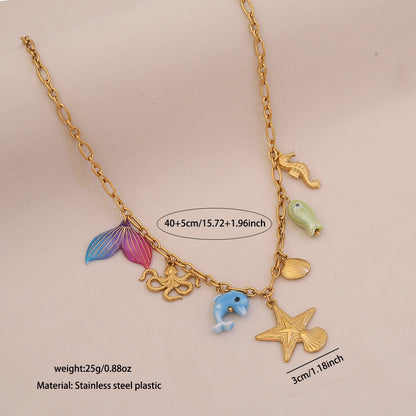Ocean Whisper Shell & Starfish Necklace