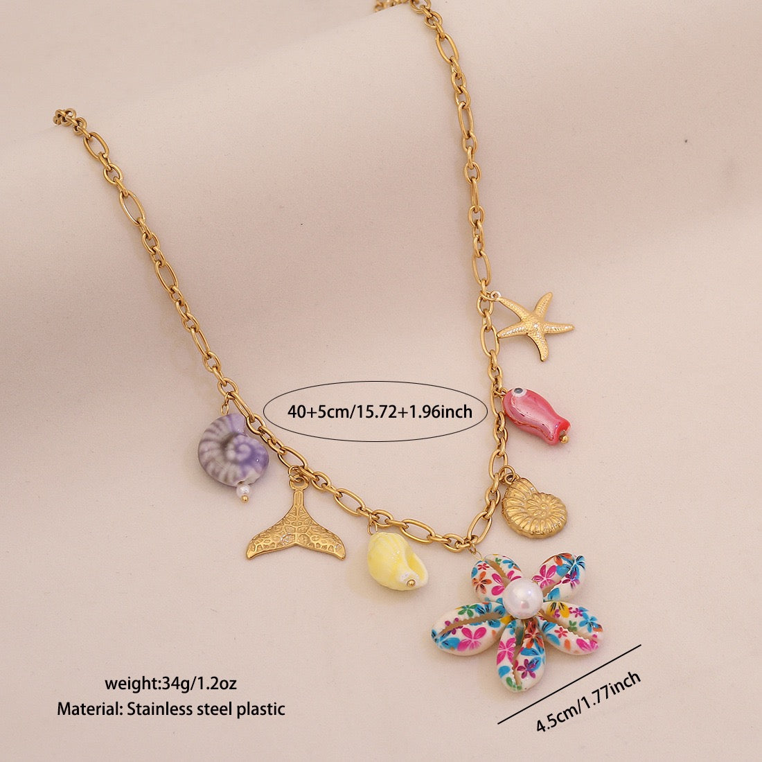 Ocean Whisper Shell & Starfish Necklace