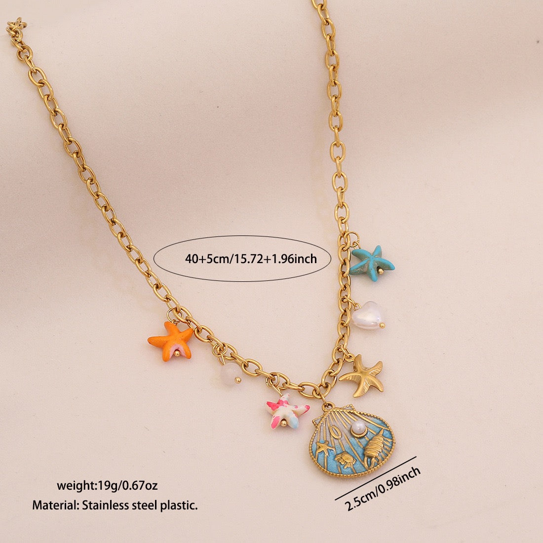 Ocean Whisper Shell & Starfish Necklace