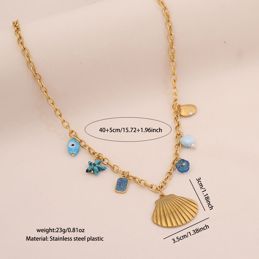 Ocean Whisper Shell & Starfish Necklace
