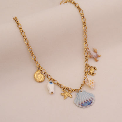 Ocean Whisper Shell & Starfish Necklace