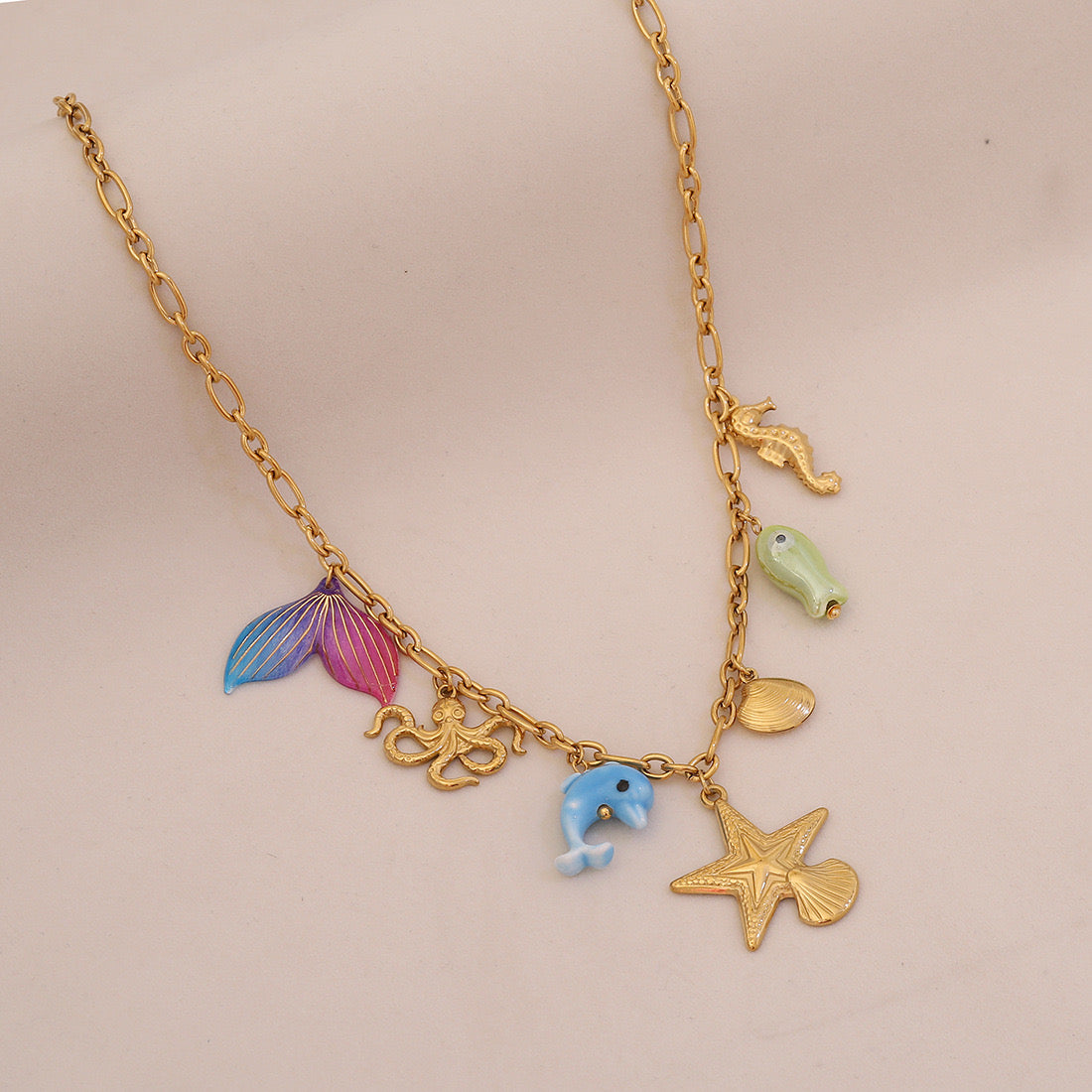 Ocean Whisper Shell & Starfish Necklace