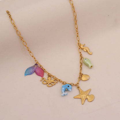 Ocean Whisper Shell & Starfish Necklace