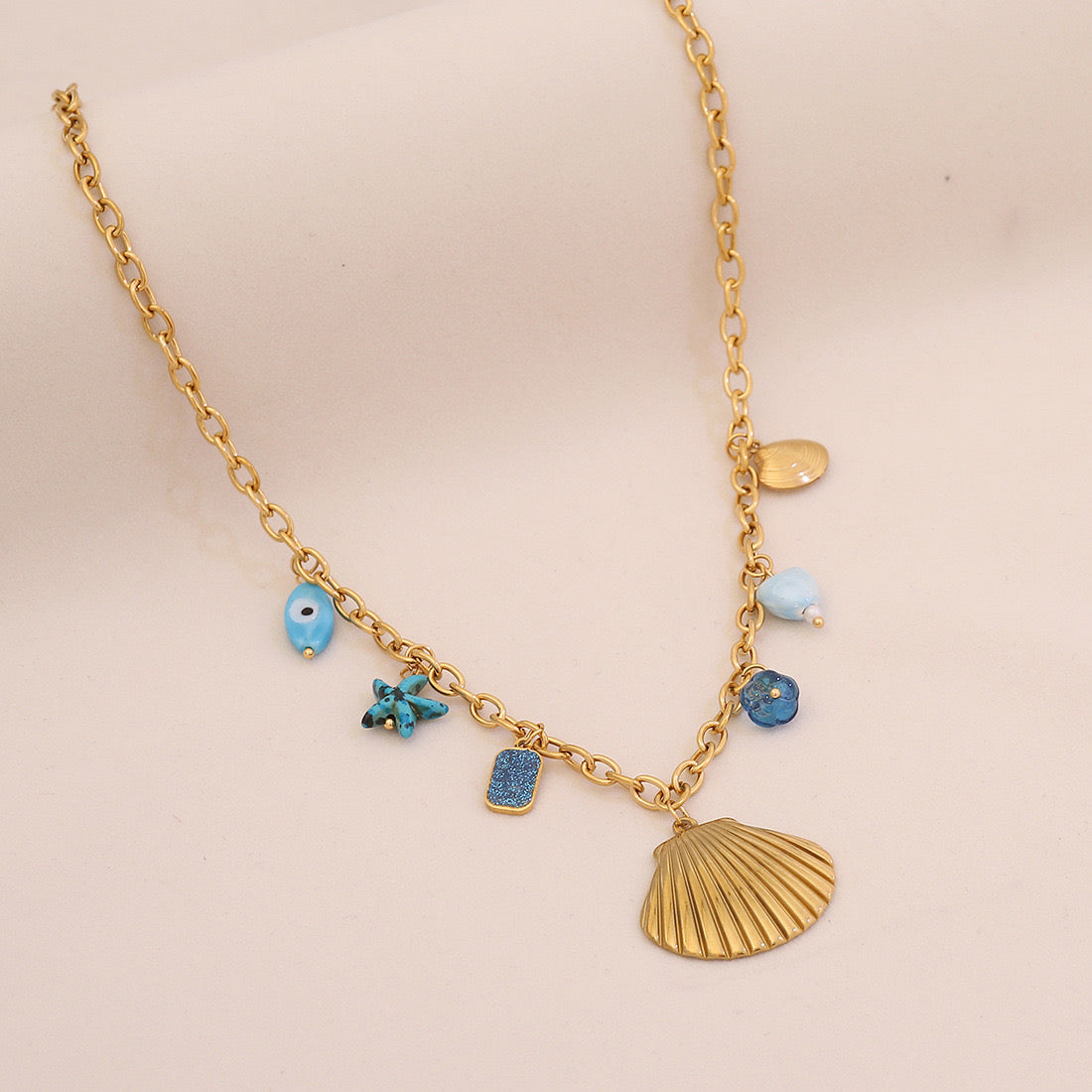 Ocean Whisper Shell & Starfish Necklace