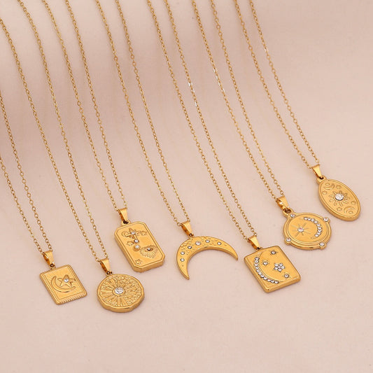 Lunar Glow Star & Moon Necklace