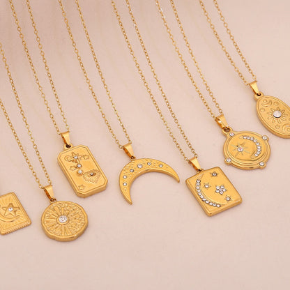 Lunar Glow Star & Moon Necklace