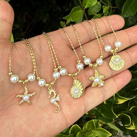 Ocean Grace Pearl Pendant Necklace