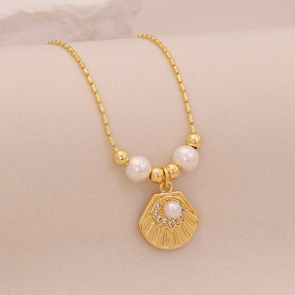 Ocean Grace Pearl Pendant Necklace