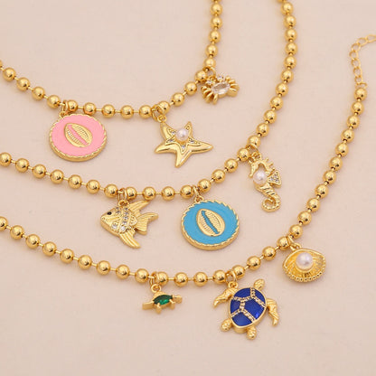 Golden Tide Ocean Charm Bracelet