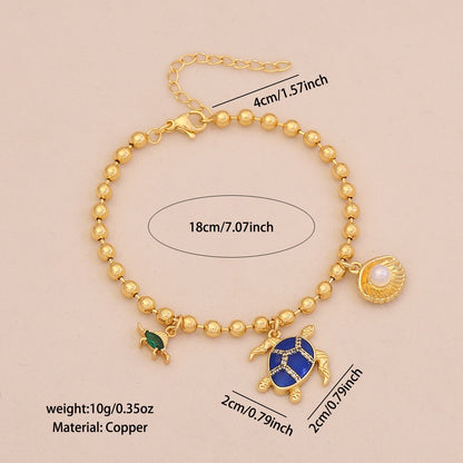Golden Tide Ocean Charm Bracelet