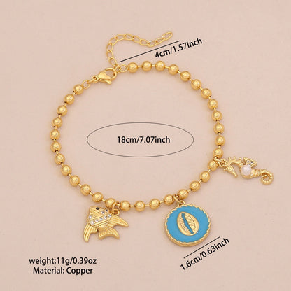 Golden Tide Ocean Charm Bracelet