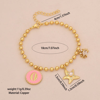 Golden Tide Ocean Charm Bracelet