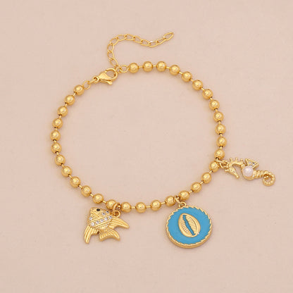 Golden Tide Ocean Charm Bracelet