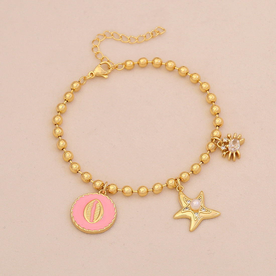 Golden Tide Ocean Charm Bracelet
