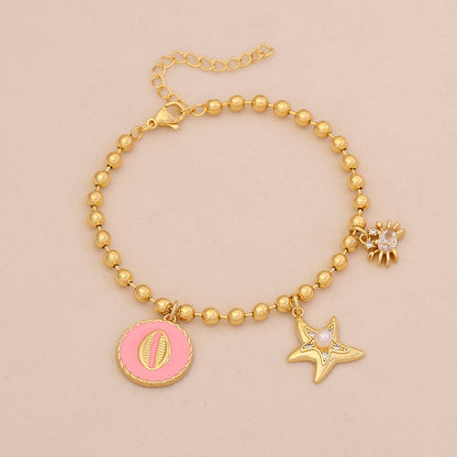 Golden Tide Ocean Charm Bracelet
