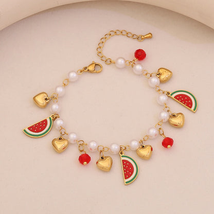 Sweet Summer Pearl Charm Bracelet