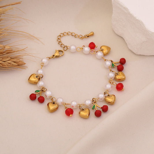 Sweet Summer Pearl Charm Bracelet