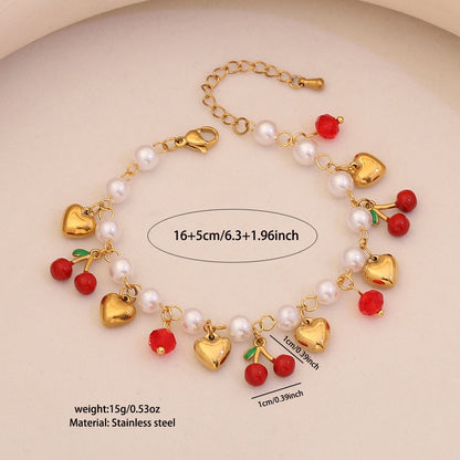 Sweet Summer Pearl Charm Bracelet