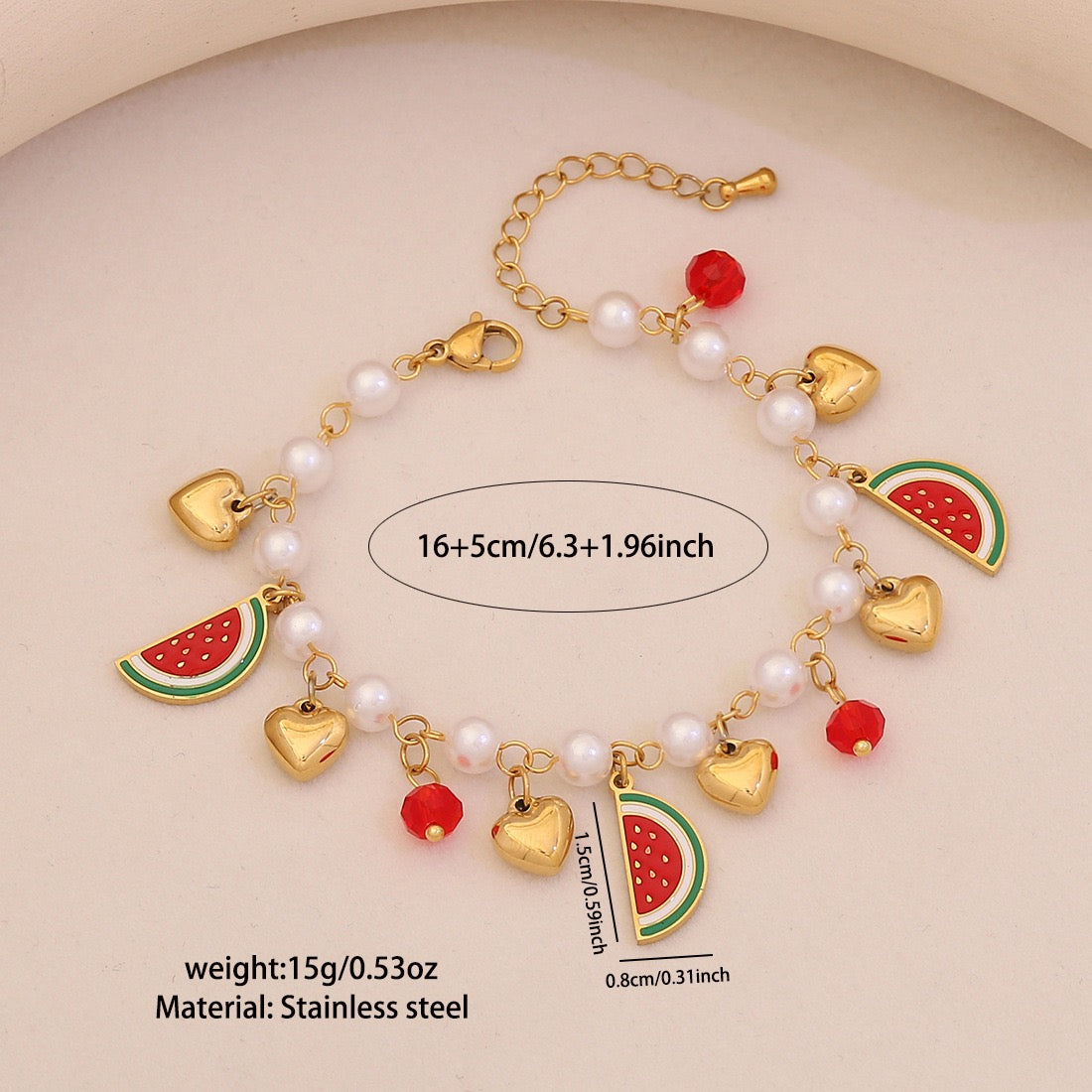 Sweet Summer Pearl Charm Bracelet