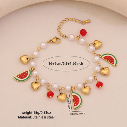 Sweet Summer Pearl Charm Bracelet