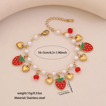 Sweet Summer Pearl Charm Bracelet