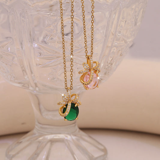 Golden Fortune Zircon Pendant Necklace