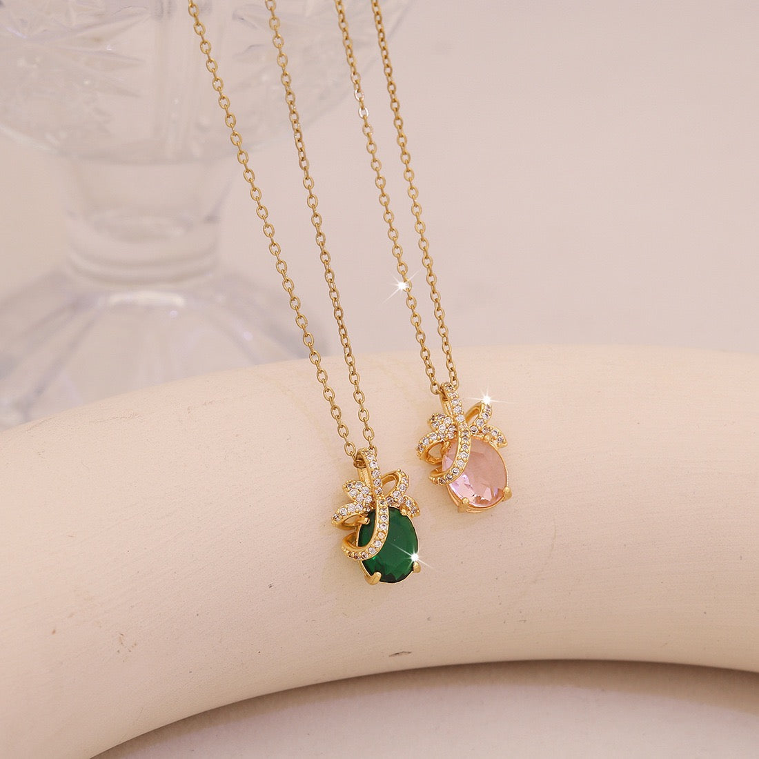 Golden Fortune Zircon Pendant Necklace