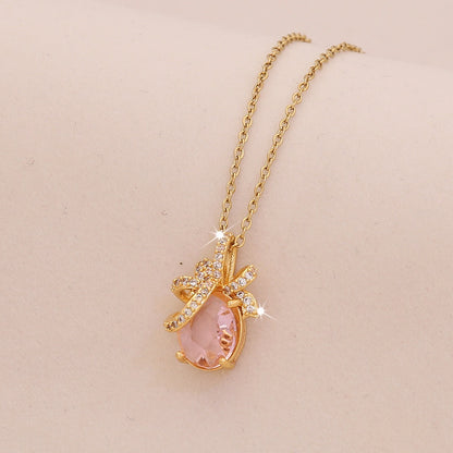 Golden Fortune Zircon Pendant Necklace