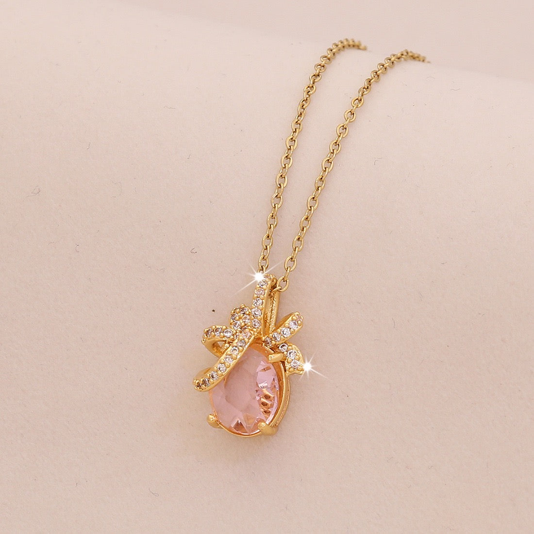 Golden Fortune Zircon Pendant Necklace