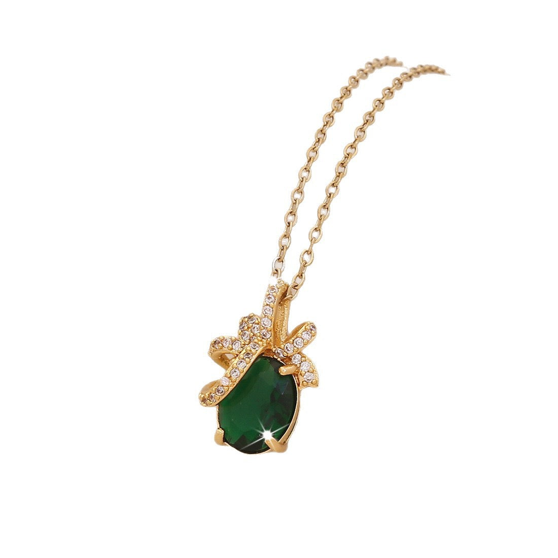 Golden Fortune Zircon Pendant Necklace