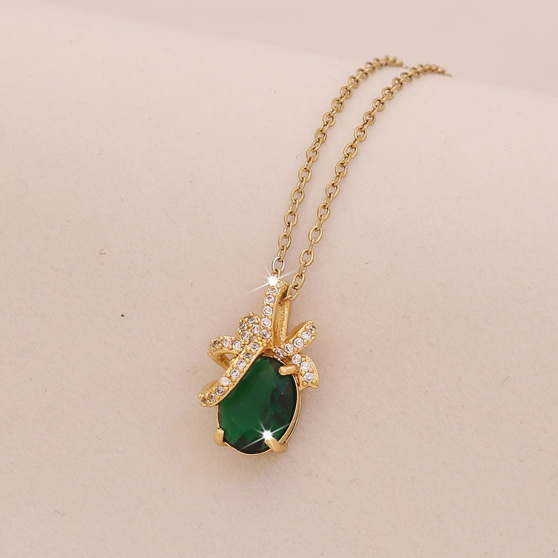 Golden Fortune Zircon Pendant Necklace