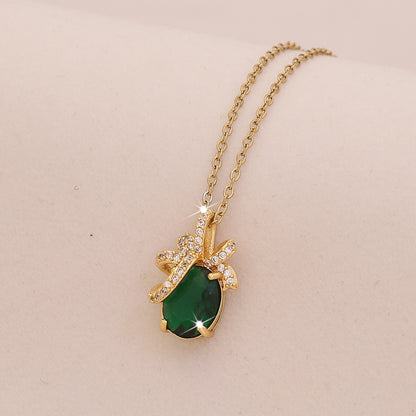Golden Fortune Zircon Pendant Necklace