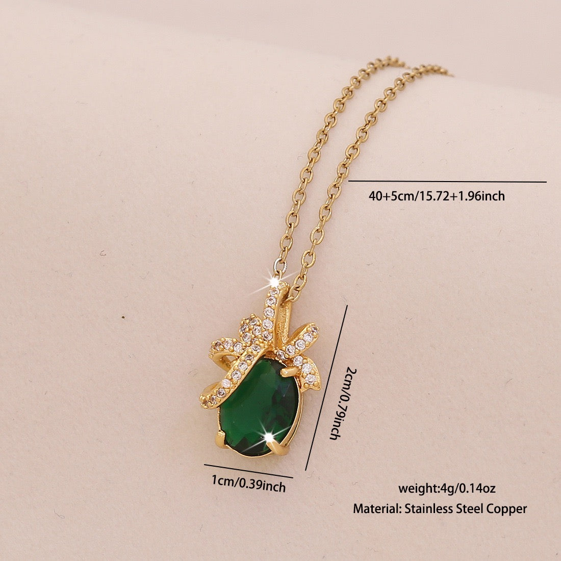Golden Fortune Zircon Pendant Necklace