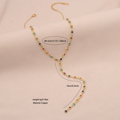 Aurora Crystal Y Necklace