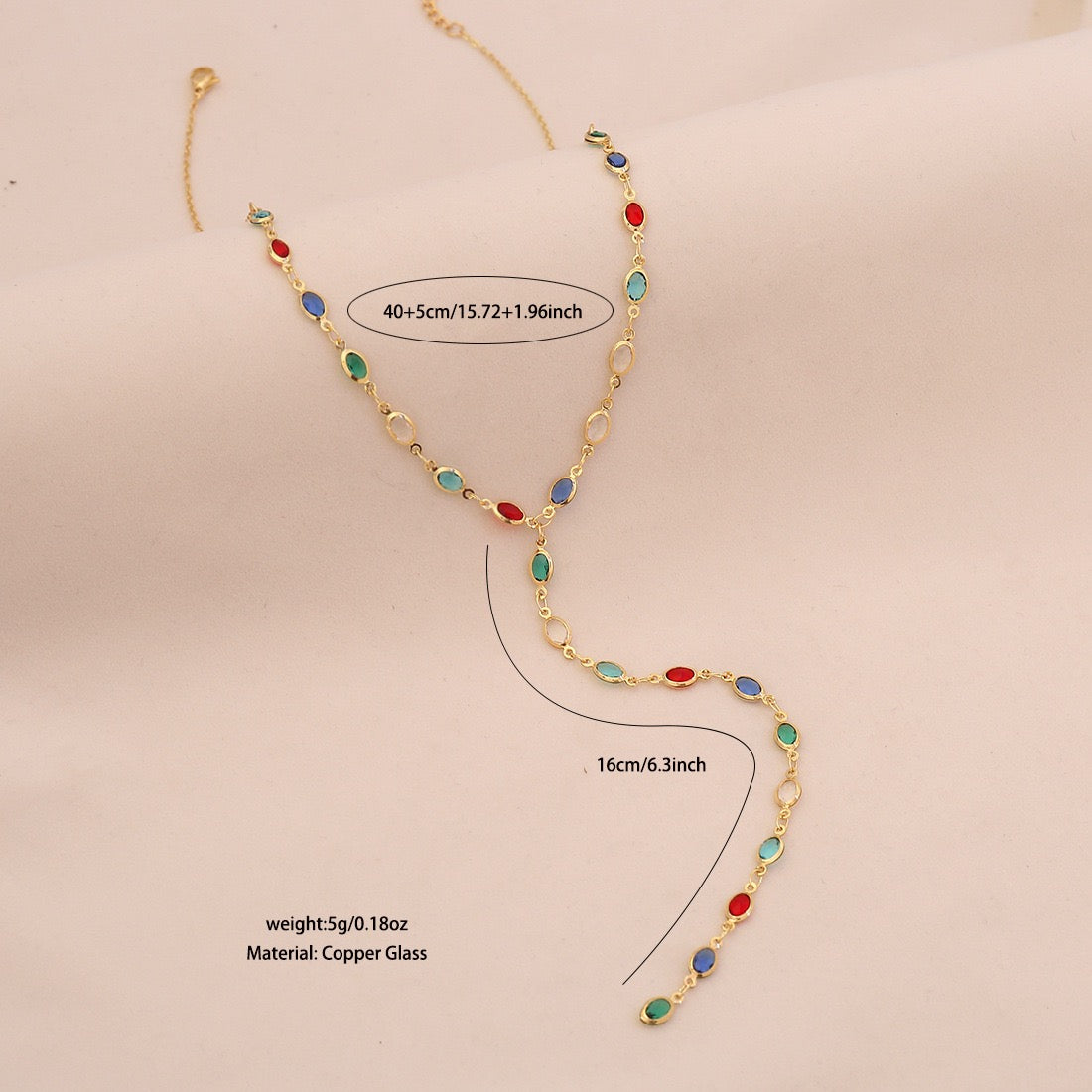 Aurora Crystal Y Necklace