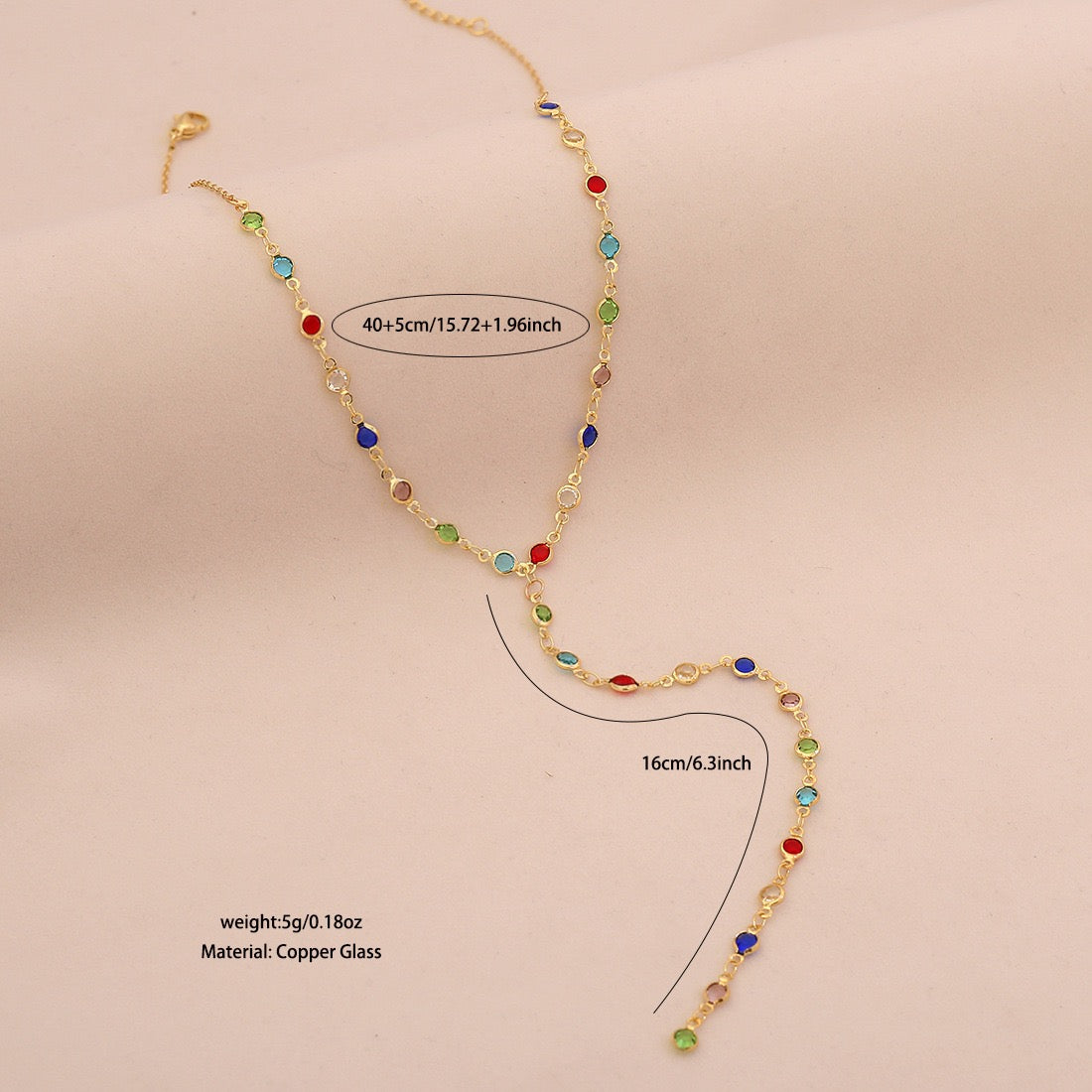 Aurora Crystal Y Necklace