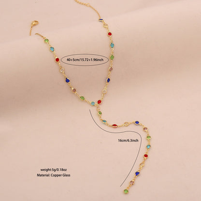 Aurora Crystal Y Necklace