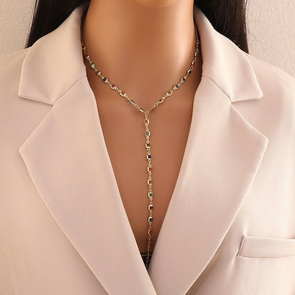 Aurora Crystal Y Necklace