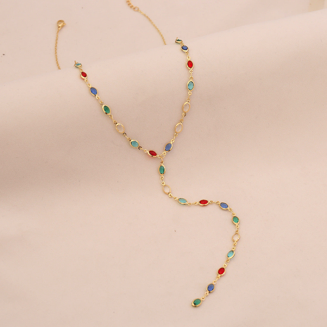 Aurora Crystal Y Necklace