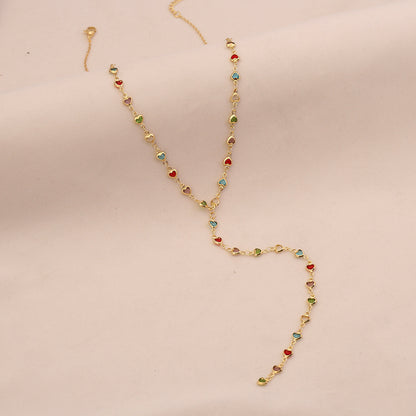 Aurora Crystal Y Necklace