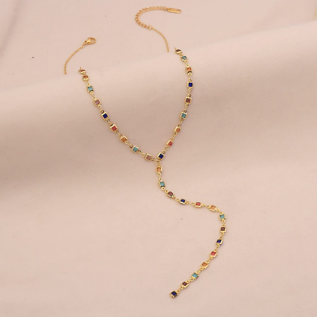 Aurora Crystal Y Necklace